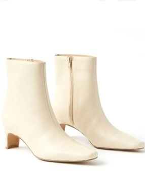 NEW! ANN TAYLOR LOFT Ivory Square Pointed Toe Ankle Booties Boots.